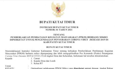 Intruksi Bupati Kutai Timur Terkait PPKM Berbasis Mikro